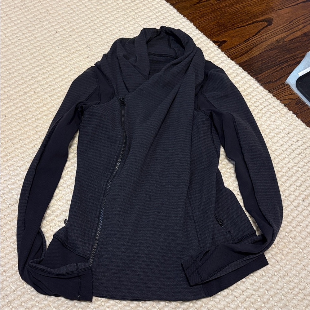 Black Asymmetrical Zip Jacket Lululemon